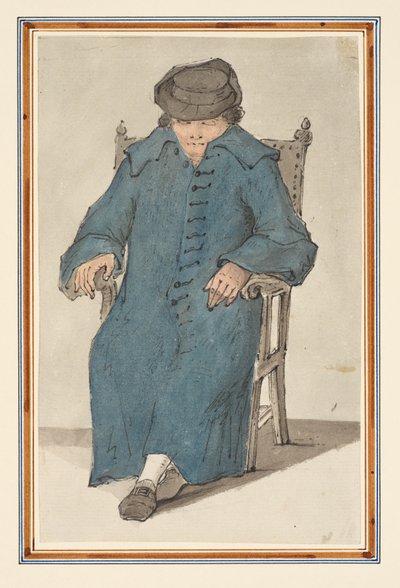 Studio di un uomo addormentato, a figura intera seduto su una sedia da Louis Philippe Boitard