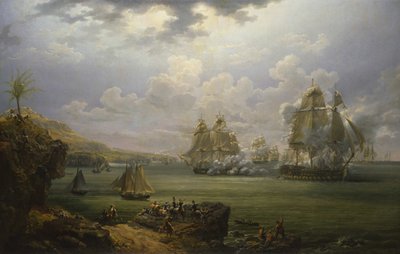 Combattimento della fregata Poursuivante contro la nave britannica Hercule da Louis Philippe Crepin