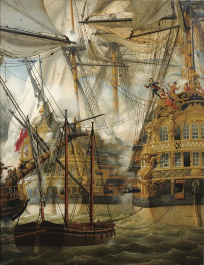 HMS Cumberland che combatte contro Le Lys e La Gloire, 1827 da Louis Philippe Crepin