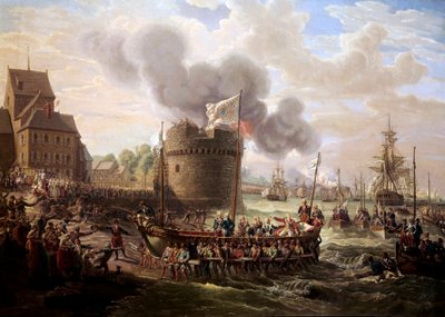 Re Luigi XVI visita i lavori del porto di Cherbourg il 23/06/1786 da Louis Philippe Crepin