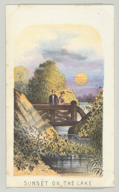Tramonto sul lago, dalla serie Vedute di Central Park, New York, Parte 2 da Louis Prang