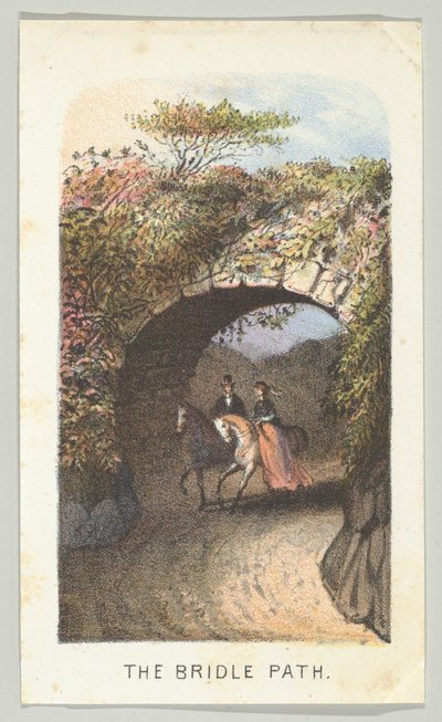 Il sentiero delle briglie, dalla serie, Vedute di Central Park, New York, Parte 2, 1864 da Louis Prang