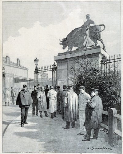 Scioperanti al macello de la Villette da Louis Remy Sabattier