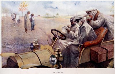 Persi! Viaggiatori che cercano la strada in campagna da Louis Remy Sabattier