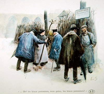 Vivaisti e vivaiste che lodano i meravigliosi meli della Normandia da Louis Remy Sabattier