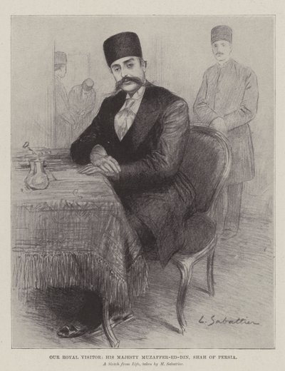 Il nostro visitatore reale, Sua Maestà Muzaffer-ed-Din, Scià di Persia da Louis Remy Sabattier
