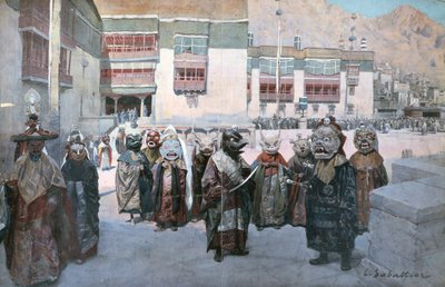 Festa di primavera al monastero di Himis, Tibet da Louis Remy Sabattier