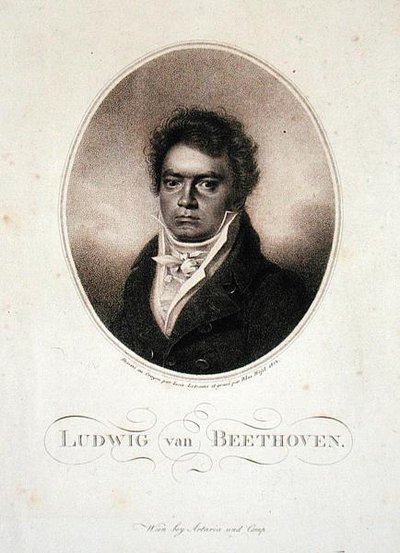 Ludwig van Beethoven inciso da Blasius Hofel, 1814 da Louis Rene (after) Letronne