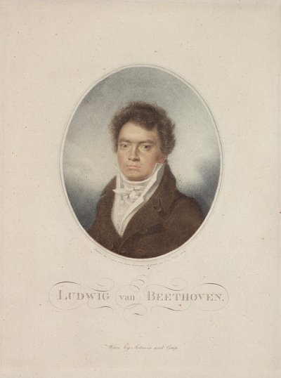 Ludwig van Beethoven (1770-1827) inciso da Blasius Hofel (1792-1863) 1814 da Louis Rene Letronne