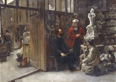 Lo studio dello scultore Albert-Ernest Carrier-Belleuse da Louis Robert Carrier Belleuse