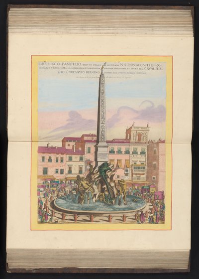 Fontana dei Quattro Fiumi a Roma (Obelisco Panfilio, eretto dalla santità di N. S. Innocenzo X) da Louis Rouhier