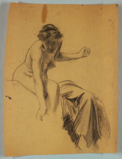 Studio di figura nuda seduta da Louis Schaettle
