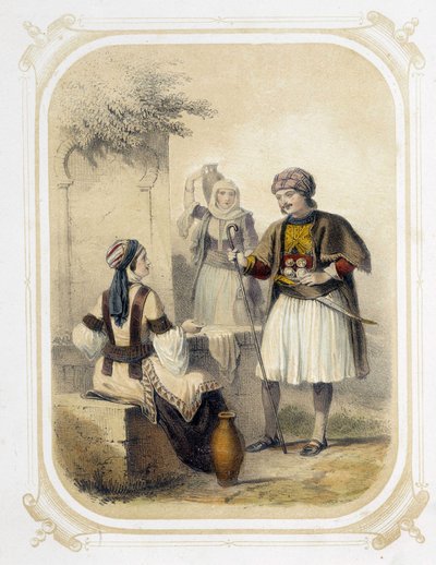 Abitanti della Grecia - in "Album du jeune voyageur", illustrato da Louis Lassalle da Louis Simon Lassalle