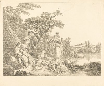 I doni del pastore da Louis Simon Lempereur after François Boucher