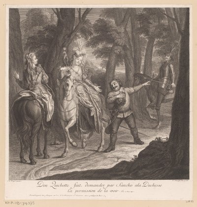 Don Chisciotte fa chiedere a Sancho il permesso di vedere la duchessa da Louis Surugue
