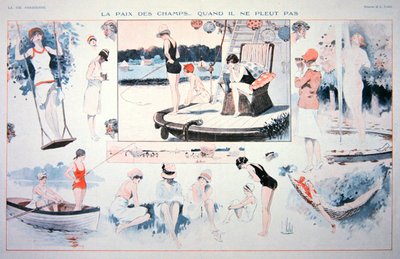 Tempi tranquilli in campagna... quando non piove!, c.1930 da Louis Vallet