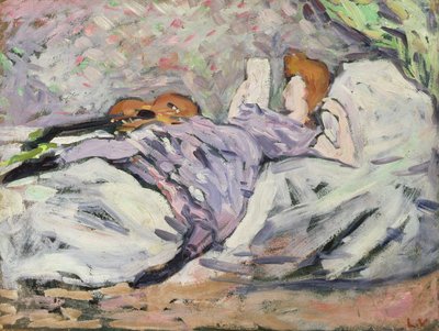 Donna reclinata che legge da Louis Valtat