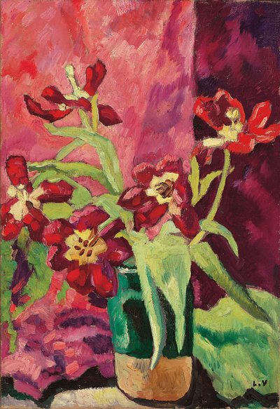 Vaso, tulipani rossi da Louis Valtat