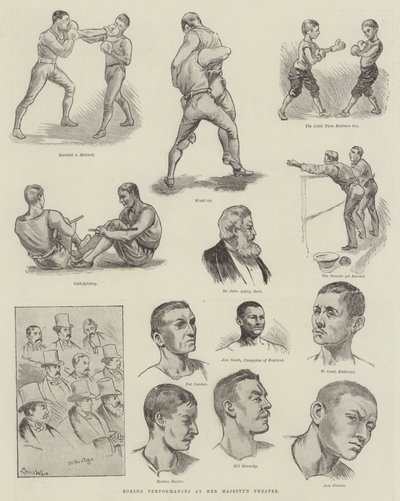 Spettacoli di boxe al Teatro di Sua Maestà da Louis Wain