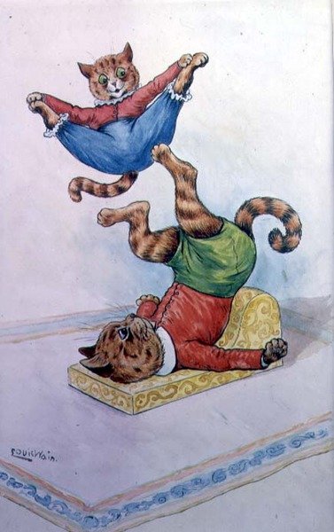 Gatti che giocano da Louis Wain