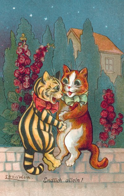 Cartolina umoristica di gatti da Louis Wain
