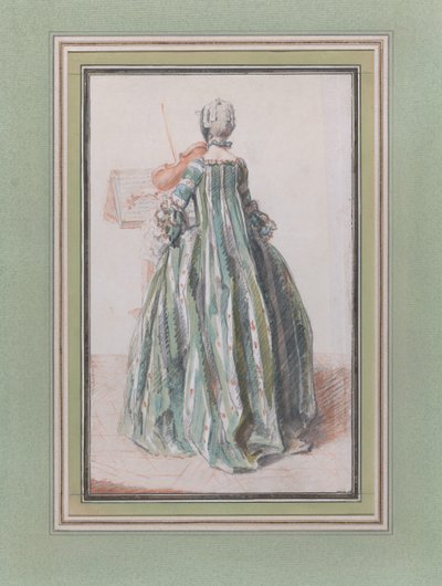 Donna che suona il violino, vista da dietro da Louis de Carmontelle