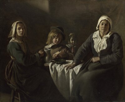 Quattro figure a un tavolo, c. 1643 da Louis le Nain