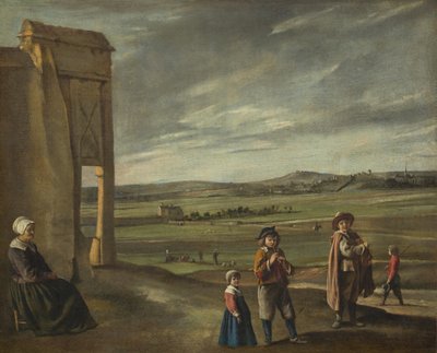 Paesaggio con contadini, c. 1640 da Louis le Nain