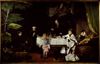 La colazione nella serra. Dipinto di Louise Abbema (1858-1927) 1877 Pau, Museo delle Belle Arti da Louise Abbéma