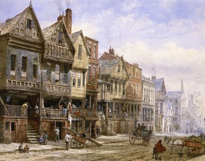 Watergate Street, Chester, vista verso ovest da Louise Ingram Rayner