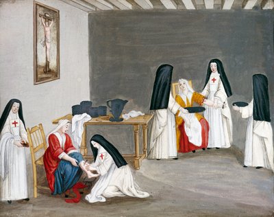 Abbazia di Port-Royal des Champs, sorelle che curano i malati, di Louise-Magdeleine Hortemels, Francia da Louise Magdeleine Hortemels