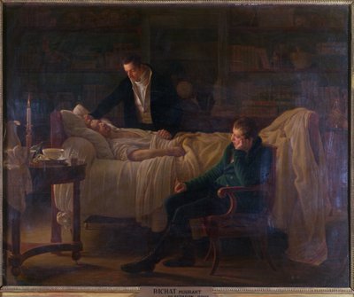 Marie Francois Xavier Bichat (1771-1802) morente circondato dai dottori Esparon e Philibert Joseph Roux (1780-1854) da Louise Marie Jeanne Hersent