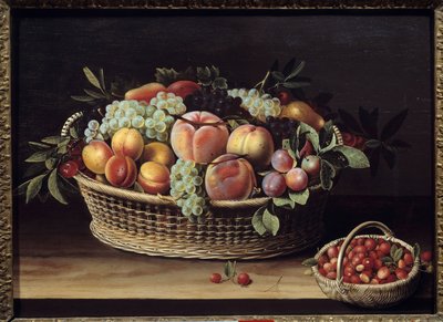 Cesto di frutta e cestini di fragole. Dipinto di Louise Moillon (1610-1696) 1635 Tolosa, Museo degli Agostiniani da Louise Moillon