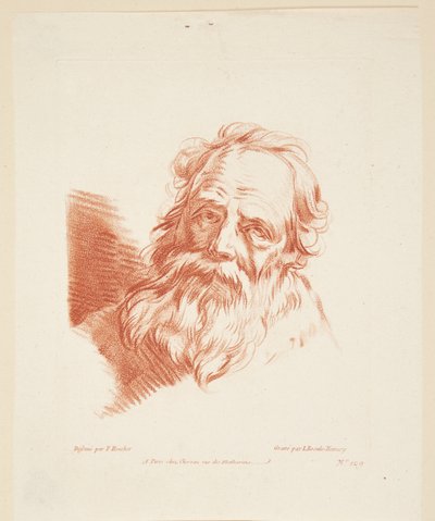 Ritratto di un vecchio di fronte da Louise Rosalie Hémery