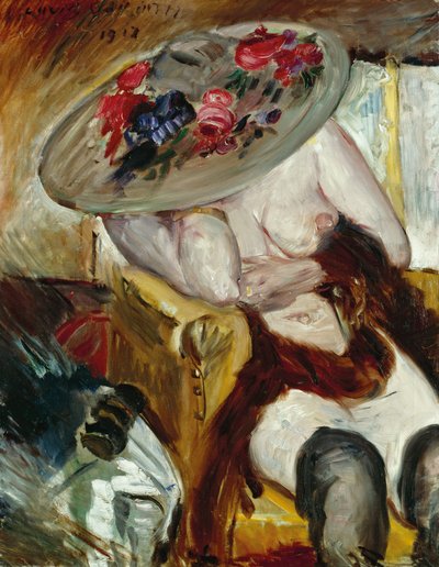 Donna italiana su sedia gialla da Lovis Corinth