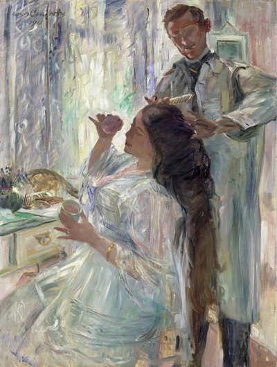 Charlotte Corinth al suo tavolo da toeletta da Lovis Corinth