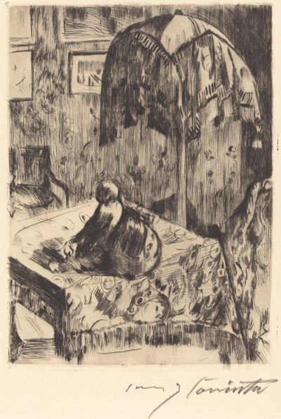 Interieur mit Stehlampe da Lovis Corinth