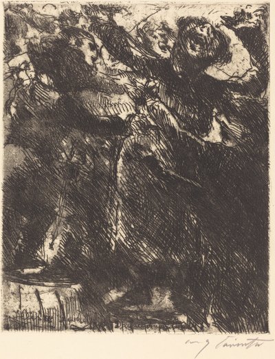 Predica del cappuccino—"Preferisce correre dietro a una ragazza" da Lovis Corinth