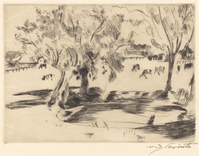 Paesaggio con mucche da Lovis Corinth
