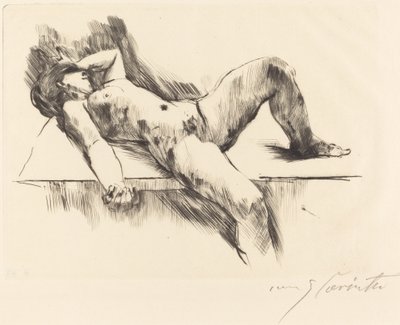 Nudo femminile reclinato III da Lovis Corinth