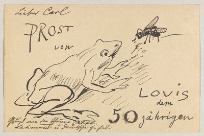 Lovis Corinth a Carl Strathmann: Cartolina, timbro postale 12 agosto 1908 da Lovis Corinth