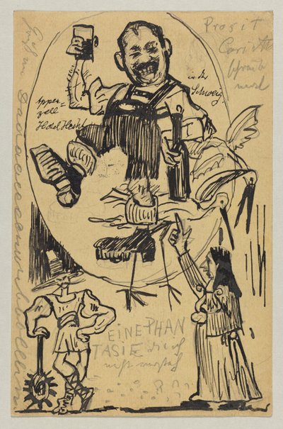 Cartolina, timbro postale 12 giugno 1895 (Appenzell) da Lovis Corinth