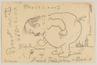 Lovis Corinth a Carl Strathmann: Cartolina, timbro postale 1 aprile 1908 da Lovis Corinth