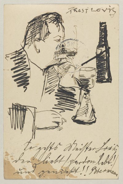 Lovis Corinth a Carl Strathmann: Cartolina, timbro postale 20 aprile 1903 da Lovis Corinth
