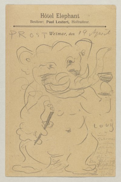 Lovis Corinth a Carl Strathmann: Cartolina, timbro postale 20 aprile 1905 da Lovis Corinth