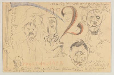 Lovis Corinth a Carl Strathmann: Cartolina, timbro postale 24 dicembre 1901 da Lovis Corinth