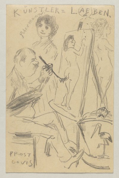 Lovis Corinth a Carl Strathmann: Cartolina, timbro postale 25 giugno 1904 da Lovis Corinth