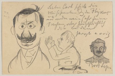 Lovis Corinth a Carl Strathmann: Cartolina, timbro postale 30 gennaio 1903 da Lovis Corinth