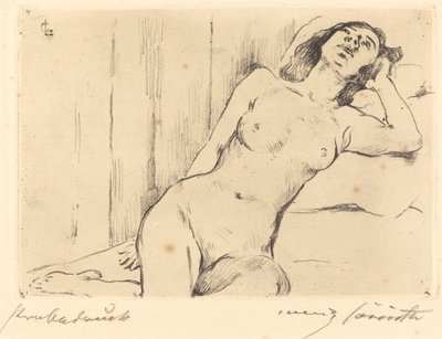 Nudo femminile reclinato da Lovis Corinth