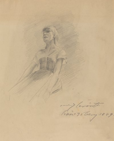 Giovane donna seduta [recto] da Lovis Corinth